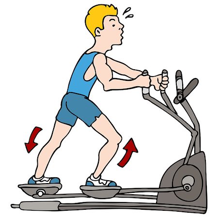 simsearch:400-07627460,k - An image of a man exercising on an elliptical machine. Photographie de stock - Aubaine LD & Abonnement, Code: 400-07627462