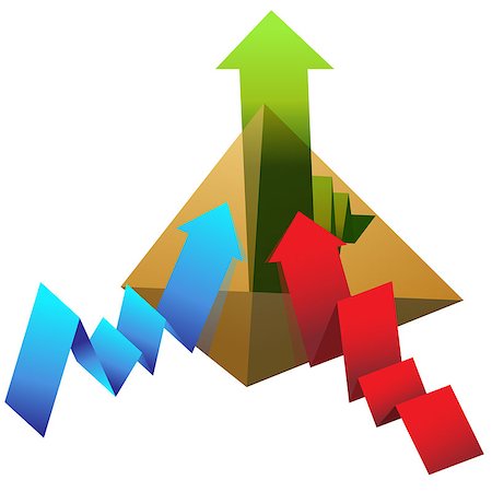 simsearch:400-04873408,k - An image of a pyramid with line chart arrows. Stock Photo - Budget Royalty-Free & Subscription, Code: 400-07627483