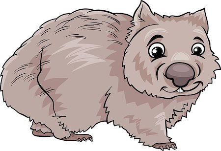 simsearch:400-07618259,k - Cartoon Illustration of Cute Wombat Marsupial Animal Stockbilder - Microstock & Abonnement, Bildnummer: 400-07627819