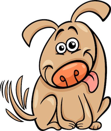 simsearch:400-08998847,k - Cartoon Illustration of Cute Dog Wagging his Tail Foto de stock - Super Valor sin royalties y Suscripción, Código: 400-07627811