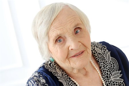 Close-up. Cute, elderly woman with happy face Stock Photo - Budget Royalty-Free & Subscription, Code: 400-07627821