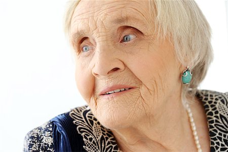 Close-up. Cute, elderly woman with happy face Fotografie stock - Microstock e Abbonamento, Codice: 400-07627822