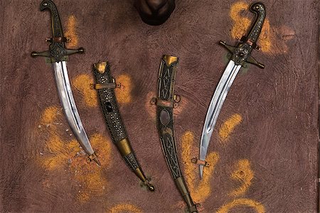 Georgian vintage knives hanging on the wall Stock Photo - Budget Royalty-Free & Subscription, Code: 400-07628264