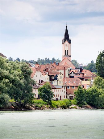 passau - Image of a church and the river Inn in Passau, Germany Stock Photo - Budget Royalty-Free & Subscription, Code: 400-07628309