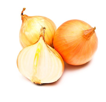 simsearch:400-04834620,k - three yellow onions isolated on white background Stock Photo - Budget Royalty-Free & Subscription, Code: 400-07628337