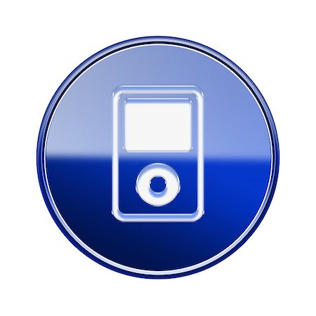 simsearch:400-04087054,k - mp3 player icon glossy blue, isolated on white background Photographie de stock - Aubaine LD & Abonnement, Code: 400-07628480