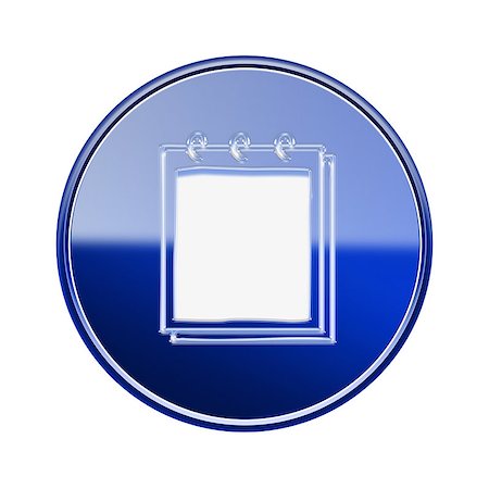 simsearch:400-07628509,k - Notebook icon glossy blue, isolated on white background Foto de stock - Royalty-Free Super Valor e Assinatura, Número: 400-07628504