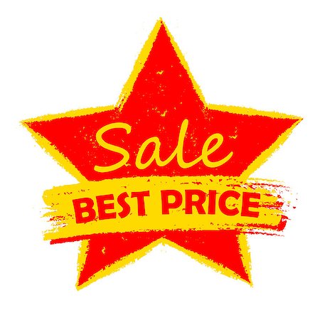 simsearch:400-07169053,k - best price sale in star - text in yellow and red drawn label, business shopping concept Stockbilder - Microstock & Abonnement, Bildnummer: 400-07628961