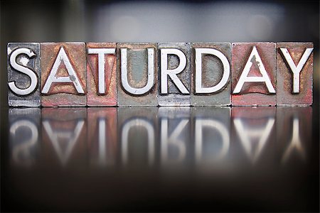 The word SATURDAY written in vintage letterpress type Stock Photo - Budget Royalty-Free & Subscription, Code: 400-07629000