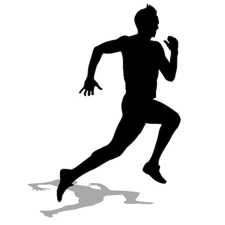 Running silhouettes. Vector illustration. Stock Photo - Budget Royalty-Free & Subscription, Code: 400-07629095