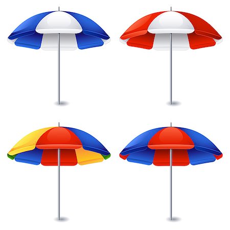 Vector illustration - Beach umbrella on white Stock Photo - Budget Royalty-Free & Subscription, Code: 400-07620402