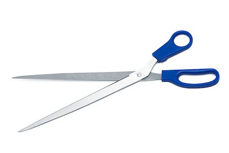 simsearch:614-06336405,k - Modern metal scissors on a white background Stock Photo - Budget Royalty-Free & Subscription, Code: 400-07620427