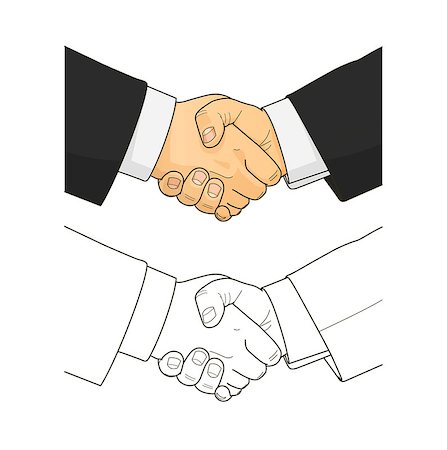 Male handshake. Eps10 vector illustration. Isolated on white background Stock Photo - Budget Royalty-Free & Subscription, Code: 400-07620589