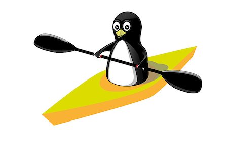 Penguin Kayak Stock Photo - Budget Royalty-Free & Subscription, Code: 400-07620682