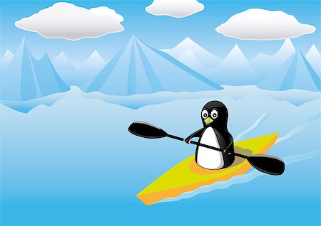 Penguin Kayak Stock Photo - Budget Royalty-Free & Subscription, Code: 400-07620683