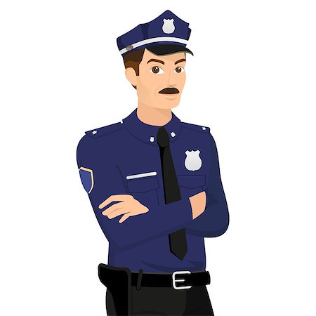 Policeman isolated on white illustration. Contains EPS10 and high-resolution JPEG Stock Photo - Budget Royalty-Free & Subscription, Code: 400-07620809