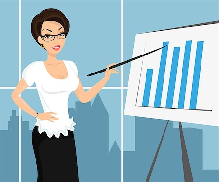 public speaker (female) - Business woman wearing white blouse and representing a diagram. Contains EPS10 and high-resolution JPEG Stock Photo - Budget Royalty-Free & Subscription, Code: 400-07620813