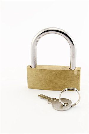 photoestelar (artist) - Keys and golden padlock. Isolated on a white background. Stock Photo - Budget Royalty-Free & Subscription, Code: 400-07620979