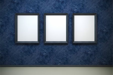 blank frames in the gallery, 3d rendering Stock Photo - Budget Royalty-Free & Subscription, Code: 400-07621081