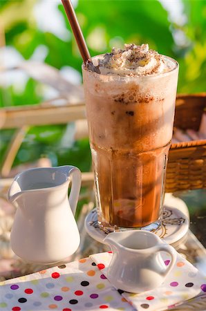 simsearch:400-07678720,k - Iced coffee with whipped cream and sprinkle cocoa Stock Photo - Budget Royalty-Free & Subscription, Code: 400-07621165