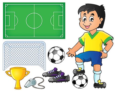 simsearch:400-07621211,k - Collection with soccer theme 1 - eps10 vector illustration. Foto de stock - Super Valor sin royalties y Suscripción, Código: 400-07621183