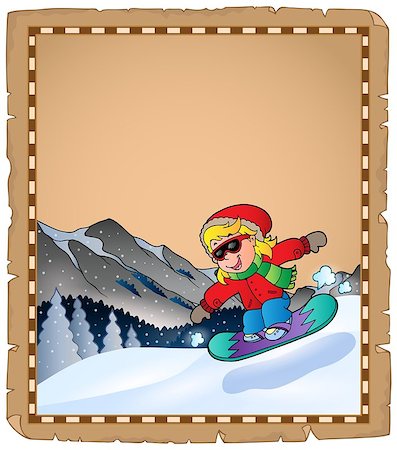 simsearch:400-06132415,k - Parchment with winter sport theme 2 - eps10 vector illustration. Foto de stock - Super Valor sin royalties y Suscripción, Código: 400-07621207