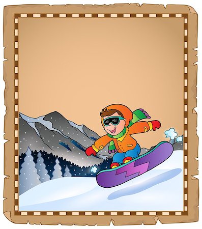 simsearch:400-06132415,k - Parchment with winter sport theme 3 - eps10 vector illustration. Foto de stock - Super Valor sin royalties y Suscripción, Código: 400-07621208