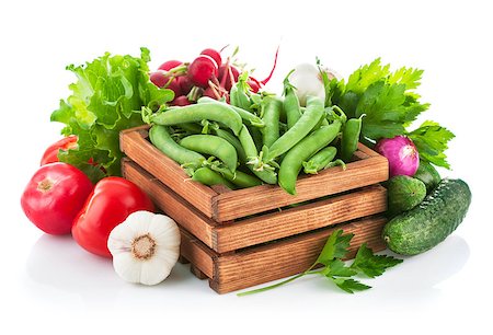 simsearch:400-07667021,k - Fresh vegetable with greens. Isolated on white background Stock Photo - Budget Royalty-Free & Subscription, Code: 400-07621353