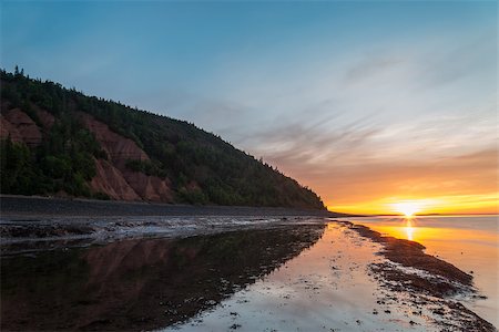 Ocean beach at sunrise (Blomidon Provincial Park, Nova Scotia, Canada) Photographie de stock - Aubaine LD & Abonnement, Code: 400-07621368