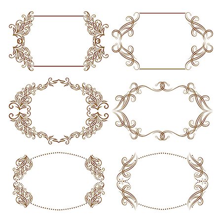 simsearch:400-05911971,k - Vector set of decorative ornate frames with floral elements for invitations. Page decoration. Stock Photo - Budget Royalty-Free & Subscription, Code: 400-07621437