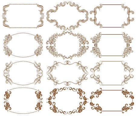 simsearch:400-05911971,k - Vector set of decorative ornate frames with floral elements for invitations. Page decoration. Stock Photo - Budget Royalty-Free & Subscription, Code: 400-07621438