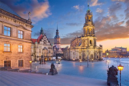simsearch:400-08777411,k - Image of Dresden, Germany during twilight blue hour. Stock Photo - Budget Royalty-Free & Subscription, Code: 400-07621475