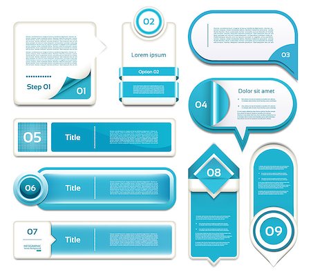 Set of blue vector progress, version, step icons. eps 10 Stock Photo - Budget Royalty-Free & Subscription, Code: 400-07621509