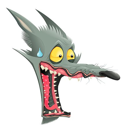 simsearch:400-07632250,k - Funny wolf. Vector cartoon isolated character. Stock Photo - Budget Royalty-Free & Subscription, Code: 400-07621550