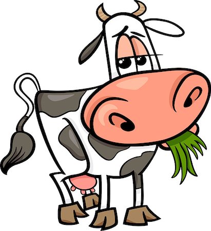 simsearch:400-09050259,k - Cartoon Illustration of Cute Cow Farm Animal Foto de stock - Royalty-Free Super Valor e Assinatura, Número: 400-07621606