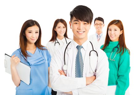simsearch:400-07412761,k - Professional medical doctor team standing over white background Foto de stock - Royalty-Free Super Valor e Assinatura, Número: 400-07621661