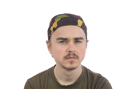 simsearch:400-06741212,k - mustachioed young bearded man in a bandana isolated Photographie de stock - Aubaine LD & Abonnement, Code: 400-07621681