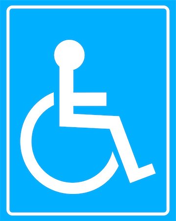 simsearch:400-05131090,k - white icon wheelchair blue background in frame Stock Photo - Budget Royalty-Free & Subscription, Code: 400-07621724