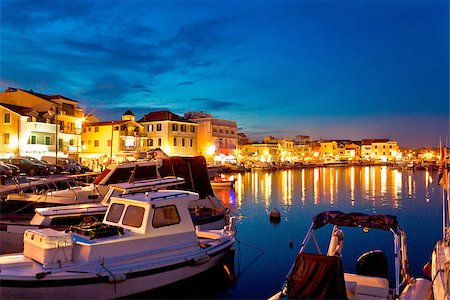 Town of Vodice evening harbor view, Dalmatia, Croatia Stock Photo - Budget Royalty-Free & Subscription, Code: 400-07621768