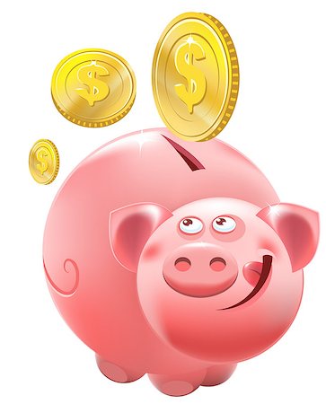 simsearch:400-07260336,k - Full Piggy bank. Illustration in vector format Foto de stock - Super Valor sin royalties y Suscripción, Código: 400-07621926