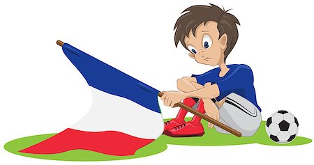 simsearch:400-07624970,k - Sad France soccer fan. Illustration in vector format Foto de stock - Super Valor sin royalties y Suscripción, Código: 400-07621928