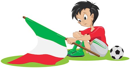 simsearch:400-07624970,k - Sad Italy soccer fan. Illustration in vector format Foto de stock - Super Valor sin royalties y Suscripción, Código: 400-07621930