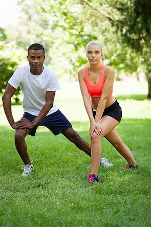 simsearch:400-07682342,k - young couple runner jogger in park outdoor summer sport lifestyle Stock Photo - Budget Royalty-Free & Subscription, Code: 400-07622220