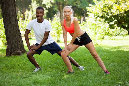 simsearch:400-07682342,k - young couple runner jogger in park outdoor summer sport lifestyle Stock Photo - Budget Royalty-Free & Subscription, Code: 400-07622221