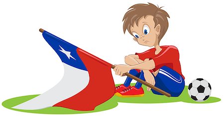 simsearch:400-07624970,k - Sad Chile soccer fan. Illustration in vector format Foto de stock - Super Valor sin royalties y Suscripción, Código: 400-07622551