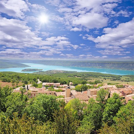 Landscape of Provence. Sainte Croix lake. France. Stock Photo - Budget Royalty-Free & Subscription, Code: 400-07622572