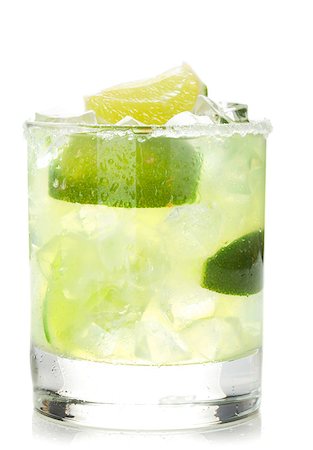 simsearch:400-05385152,k - Classic margarita cocktail with salty rim. Isolated on white background Stock Photo - Budget Royalty-Free & Subscription, Code: 400-07623861