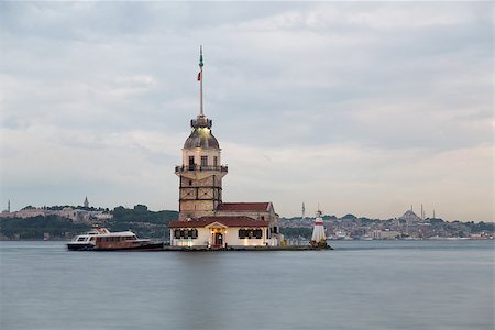 Maiden's Tower at Sunset in Istanbul City, Turkey Stock Photo - Budget Royalty-Free & Subscription, Code: 400-07623966