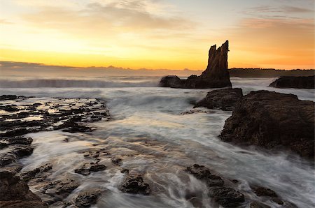 Sunrise morning and beautiful Cathedral Rocks, on the south coast of NSW, Australia.  hdr ro some rocks Stock Photo - Budget Royalty-Free & Subscription, Code: 400-07634000