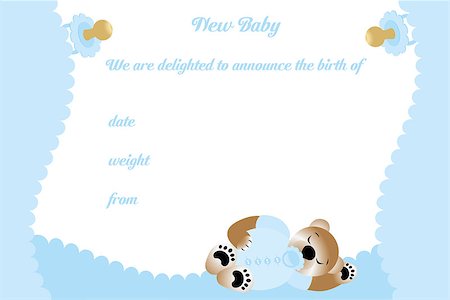 simsearch:400-07102630,k - Birthday card for boy with cute bear - available as editable vector and jpg file Foto de stock - Super Valor sin royalties y Suscripción, Código: 400-07634164